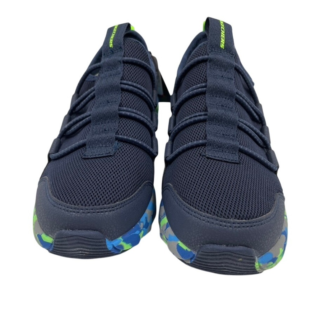 Skechers Kids Elite Sport Navy Blue Camo Slip On Sneakers Sz 4 Lightweight NEW